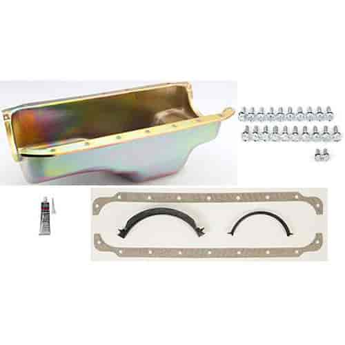 Stock-Style Replacement Oil Pan Kit for 1972-1989 Small Block Chrysler 360 [Gold Zinc]
