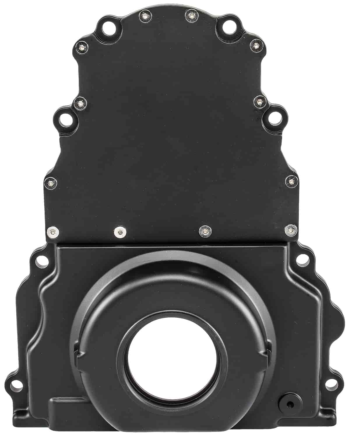 Timing Cover for GM LS Engines up to Gen IV with Rear Mounted Cam Sensors [Black]