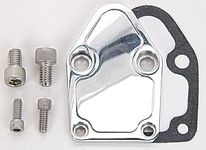 Fuel Pump Block-Off Plate Small Block Chevy Polished