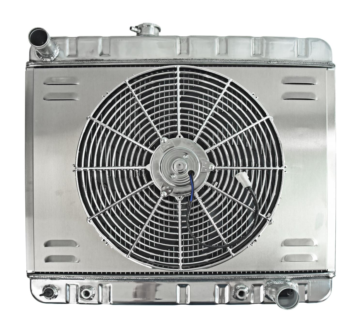 Aluminum Radiator & Fan Combo for 1966-1967 Pontiac GTO, Tempest, & LeMans [With Factory Air Conditioning] [16 in. Fan]