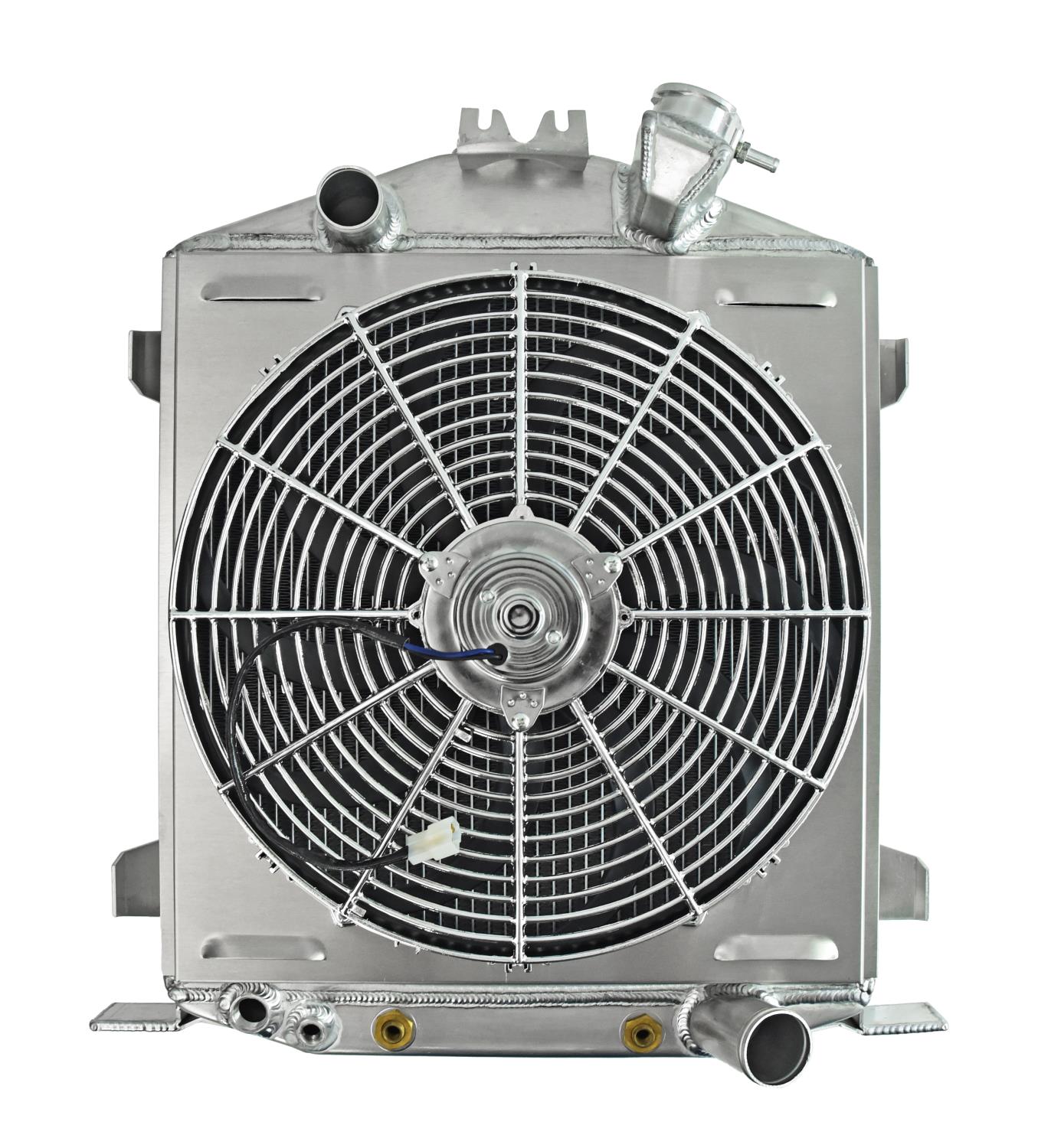 Aluminum Radiator & Fan Combo for 1932 Ford LO-BOY with Chevy V8 Engine & Chopped Grill [16 in. FAN]
