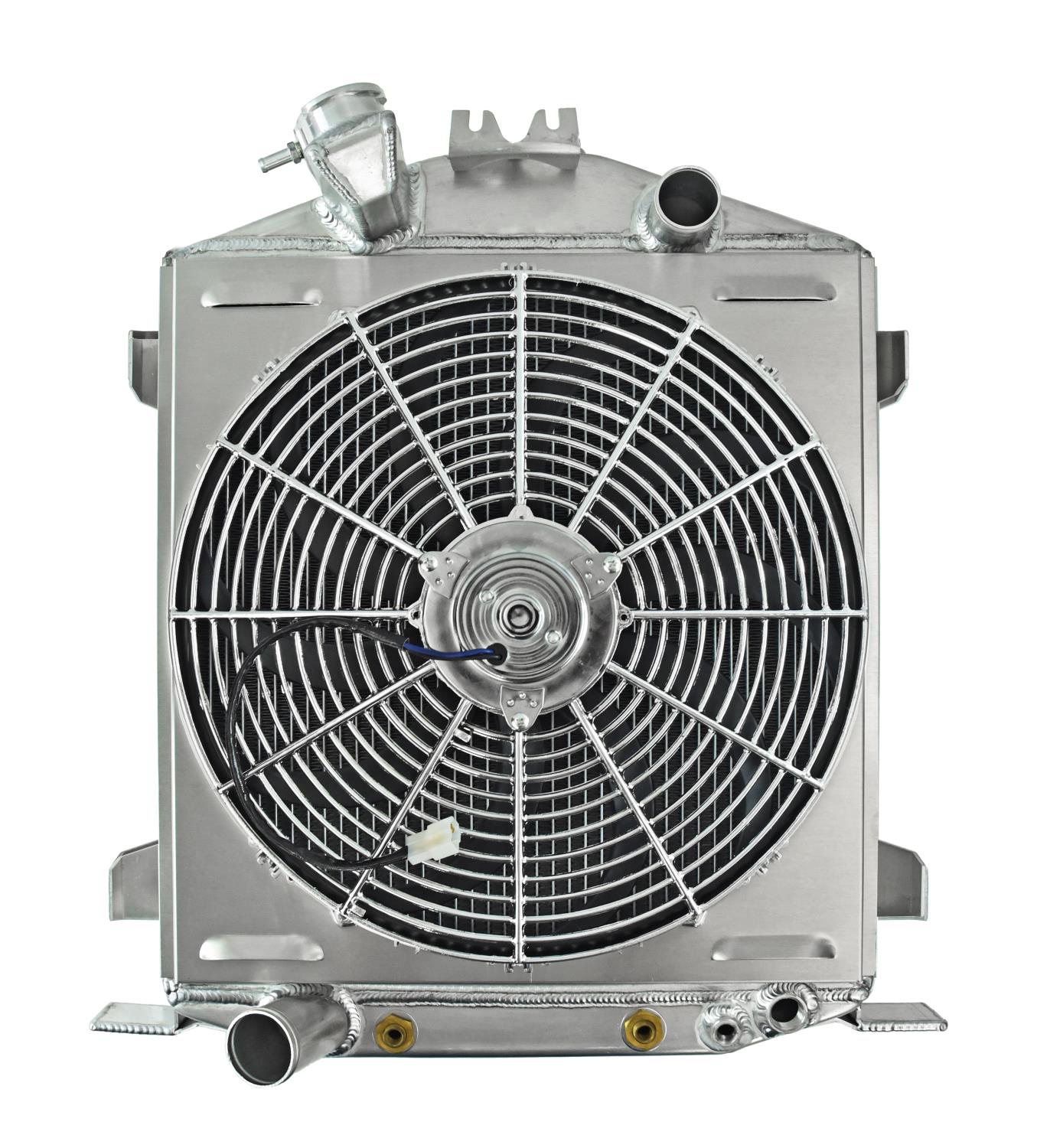 Aluminum Radiator & Fan Combo for 1932 Ford LO-BOY with Ford V8 Engine and Chopped Grill [16 in. Fan]