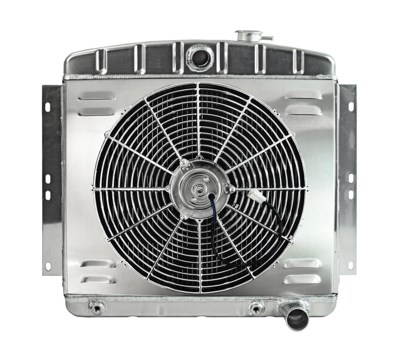 Aluminum Radiator & Fan Combo for Select 1949-1954 Chevrolet Models w/ Chevy V8 Engine Conversion [16 in. Fan]