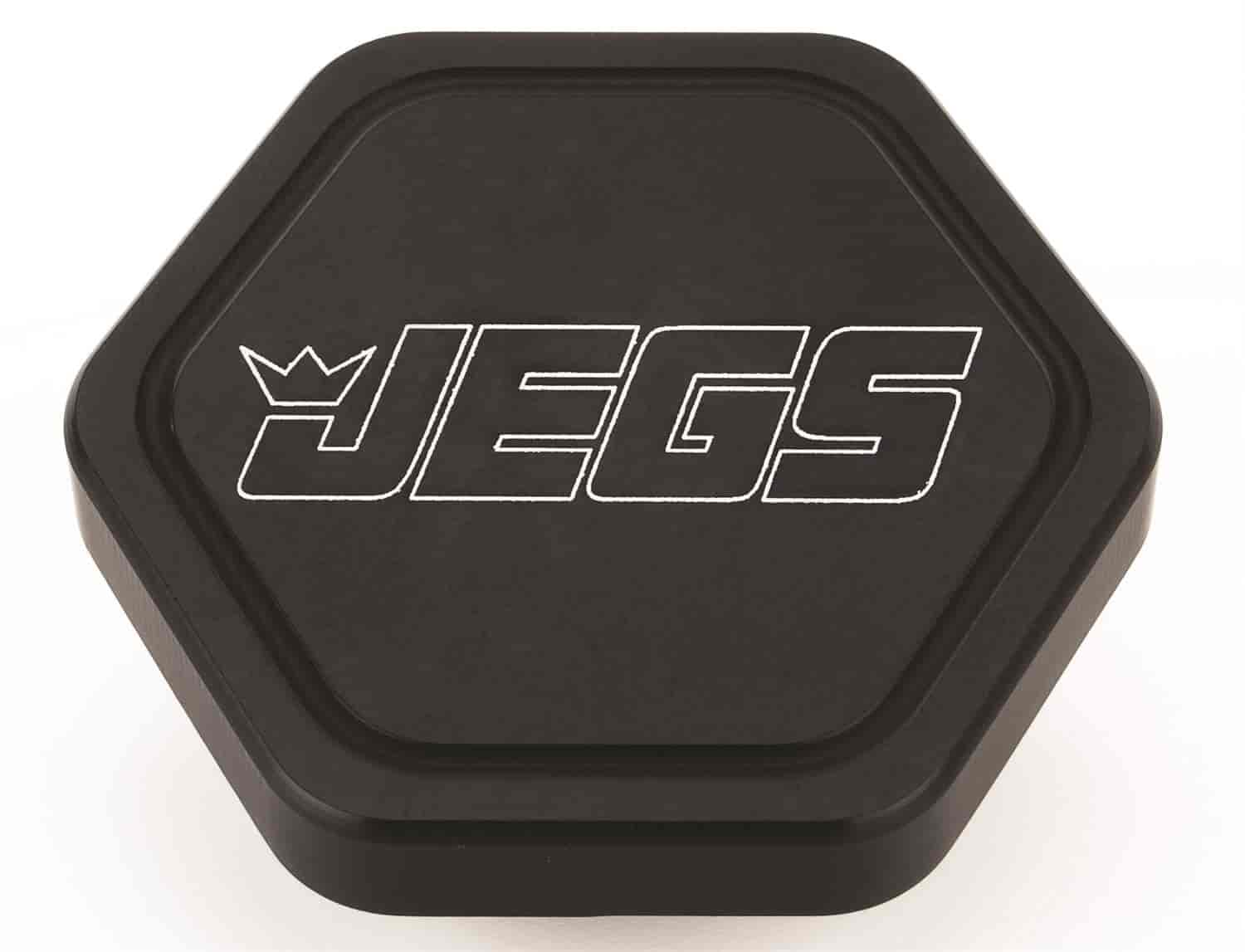 16 lb Radiator Cap With JEGS Logo [Black Billet Aluminum]
