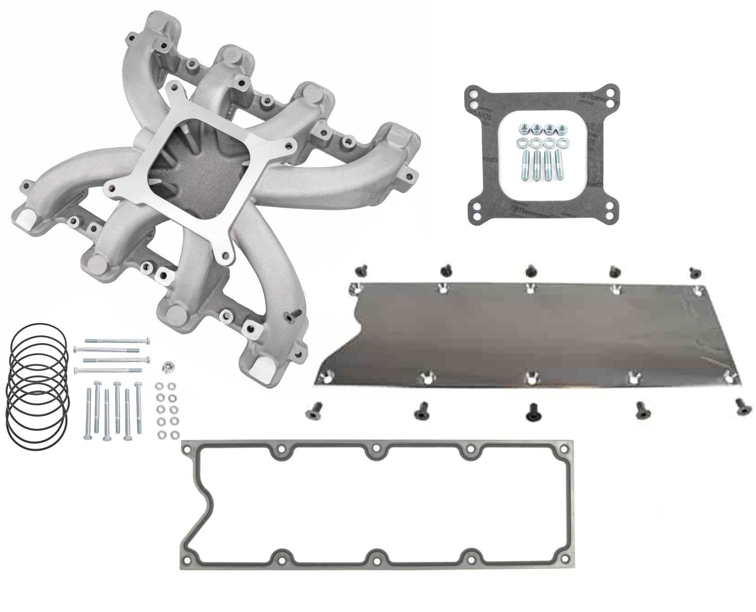 Mid-Rise Single Plane Intake Manifold Kit for GM LS1/LS2/LS6 with Cathedral Port Heads