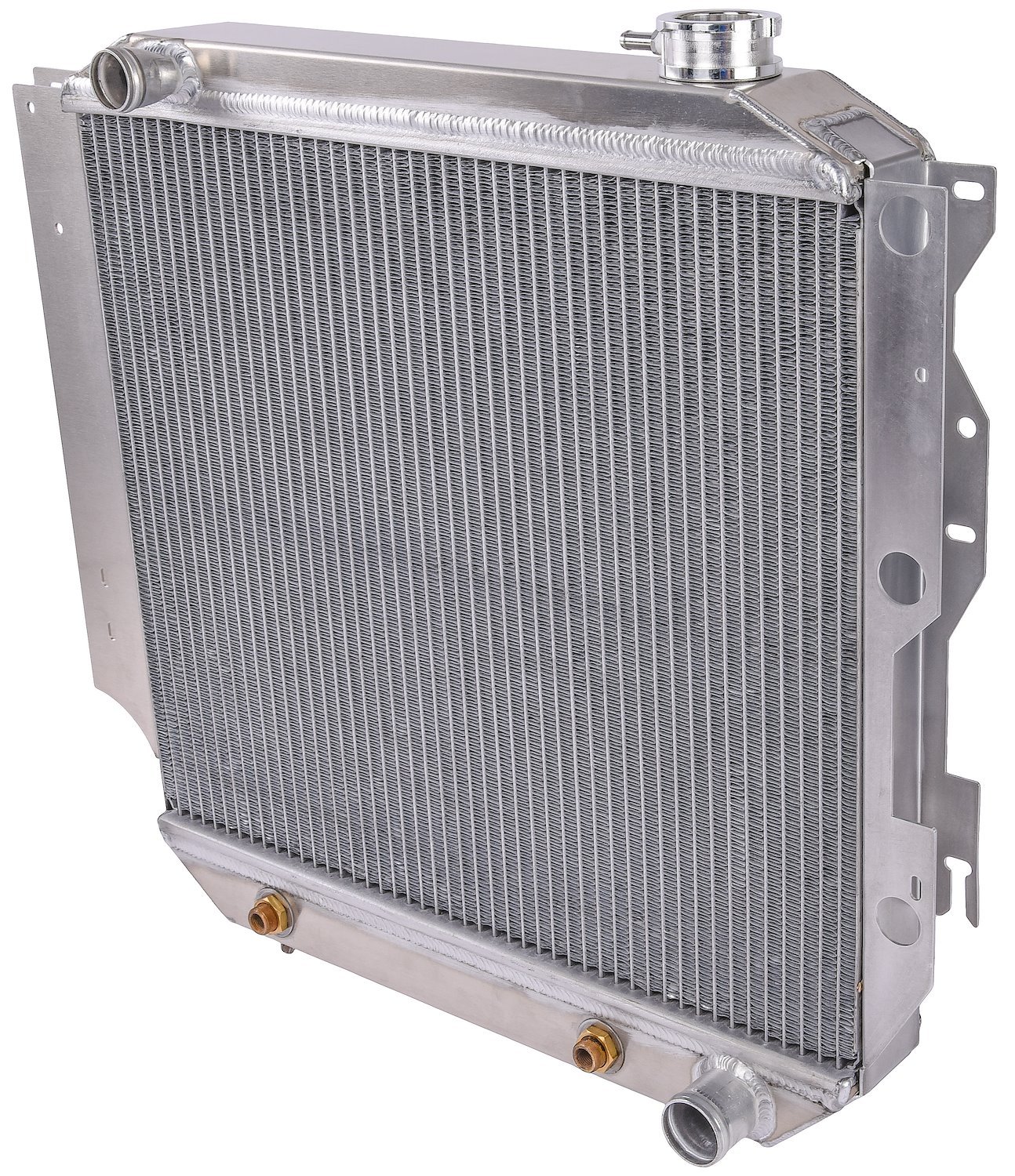 Ready Fit Aluminum Radiator for 1987-2006 Jeep Wrangler (Down Flow) SBC V8 Conversion, Automatic Transmission