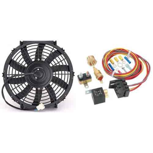 10 in. Electric Fan & Temperature-Controlled Fan Harness & Relay Kit