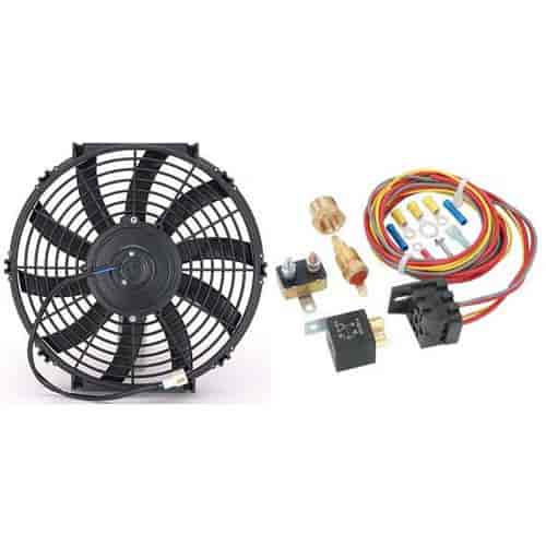 11 in. Electric Fan & Temperature-Controlled Fan Harness & Relay Kit