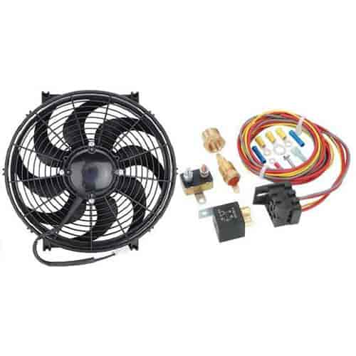 13 in. Electric Fan & Temperature-Controlled Fan Harness & Relay Kit