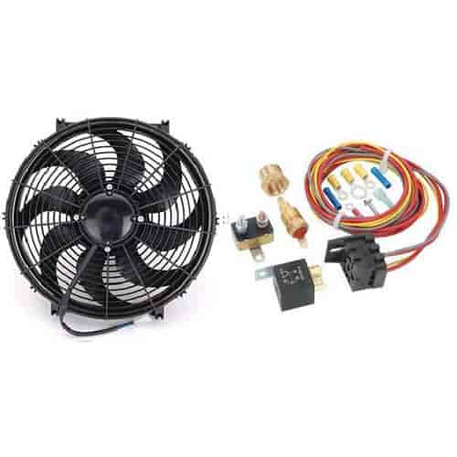 16 in. HD Electric Fan & Temperature-Controlled Fan Harness & Relay Kit