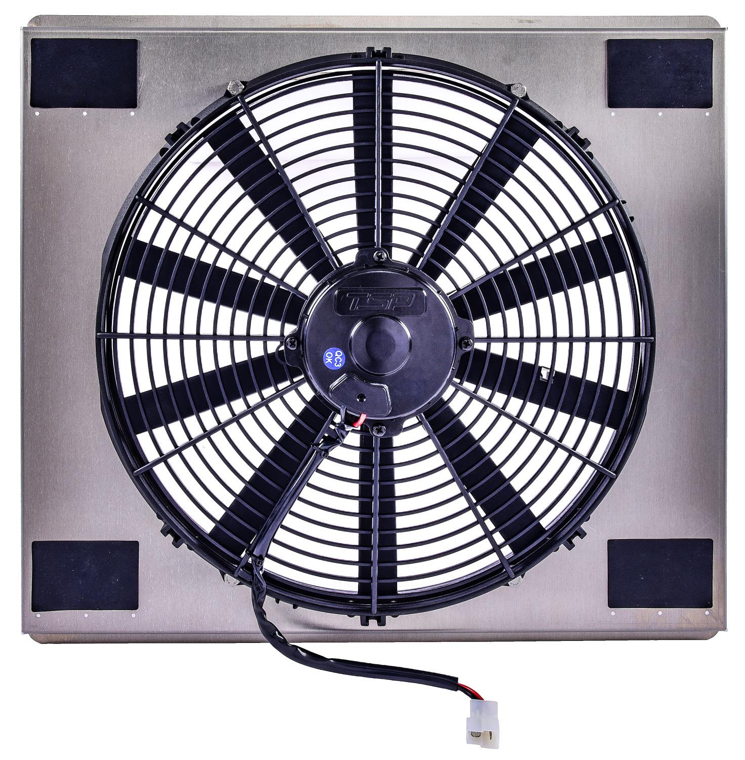 Universal Single 16 in. Electric Cooling Fan with 20 3/4 in. L x 18 3/4 in. H Aluminum Shroud