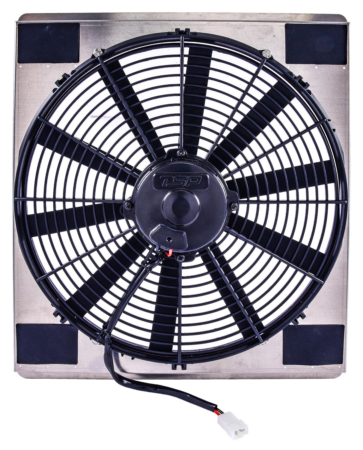Universal Single 16 in. Electric Cooling Fan with 16 3/4 in. L x 18 3/4 in. H Aluminum Shroud