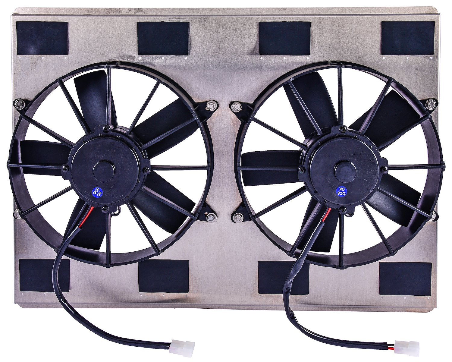 Universal Dual 11 in. Electric Cooling Fans with 25 3/4 in. L x 18 3/4 in. H Aluminum Shroud