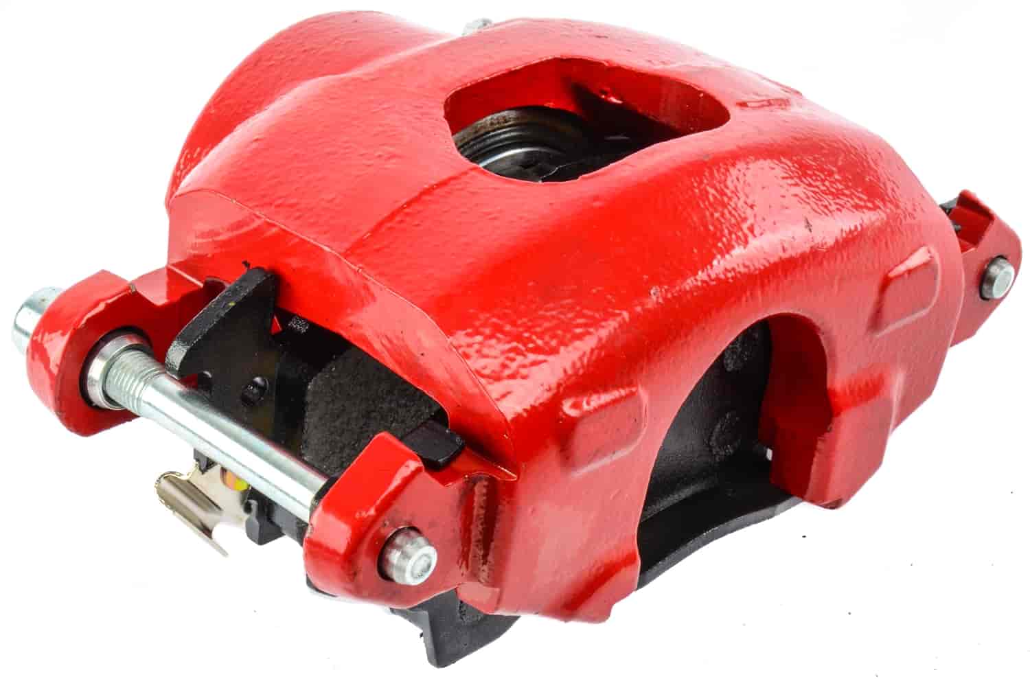 Large GM Front Disc Brake Caliper with D52 Pads, Right/Passenger Side, Red Powder Coat [NEW]