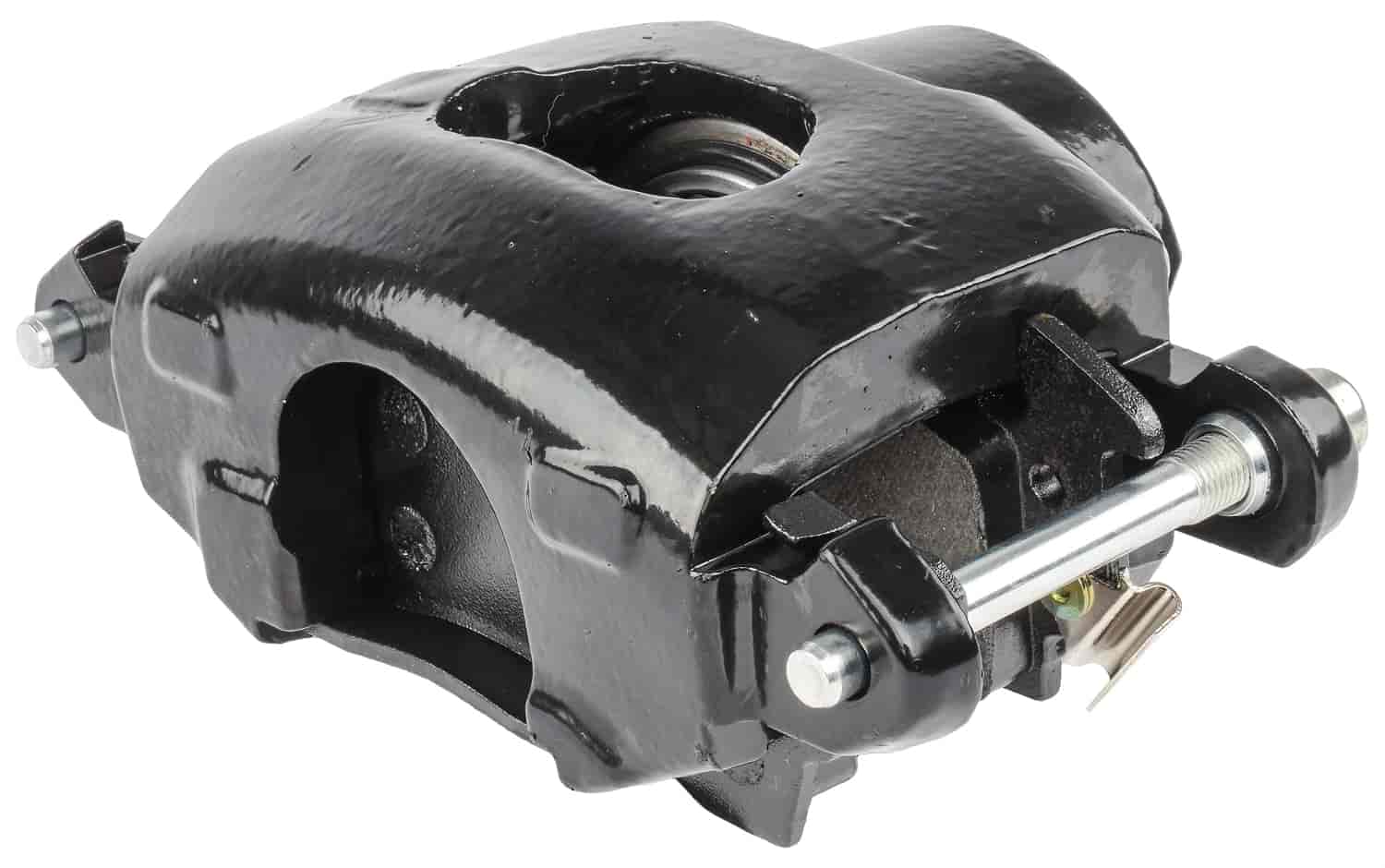 Large GM Front Disc Brake Caliper with D52 Pads, Left/Driver Side, Black Powder Coat [NEW]