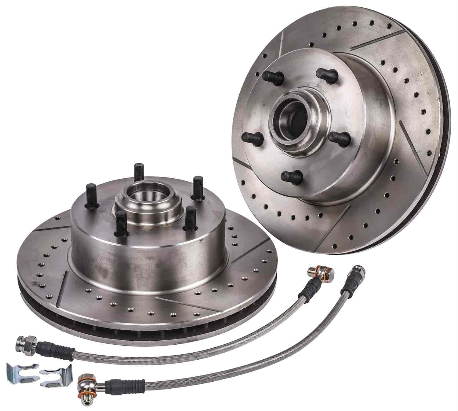 Replacement Rotors, and Brakes Lines Fits A, F, X Body and 1955-1958 Chevy with 2 in. Drop Height Disc Brake Conversion Kits