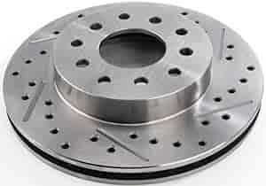 Cross-Drilled & Slotted Rear Brake Rotor Right/Passenger Side for Ford 9 in. or GM 10-bolt, 12-Bolt