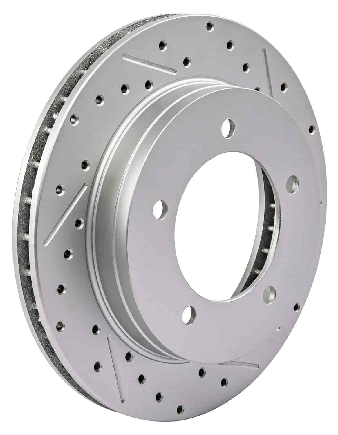 Cross-Drilled & Slotted Rear Brake Rotor Left/Driver Side for Ford 9 in.