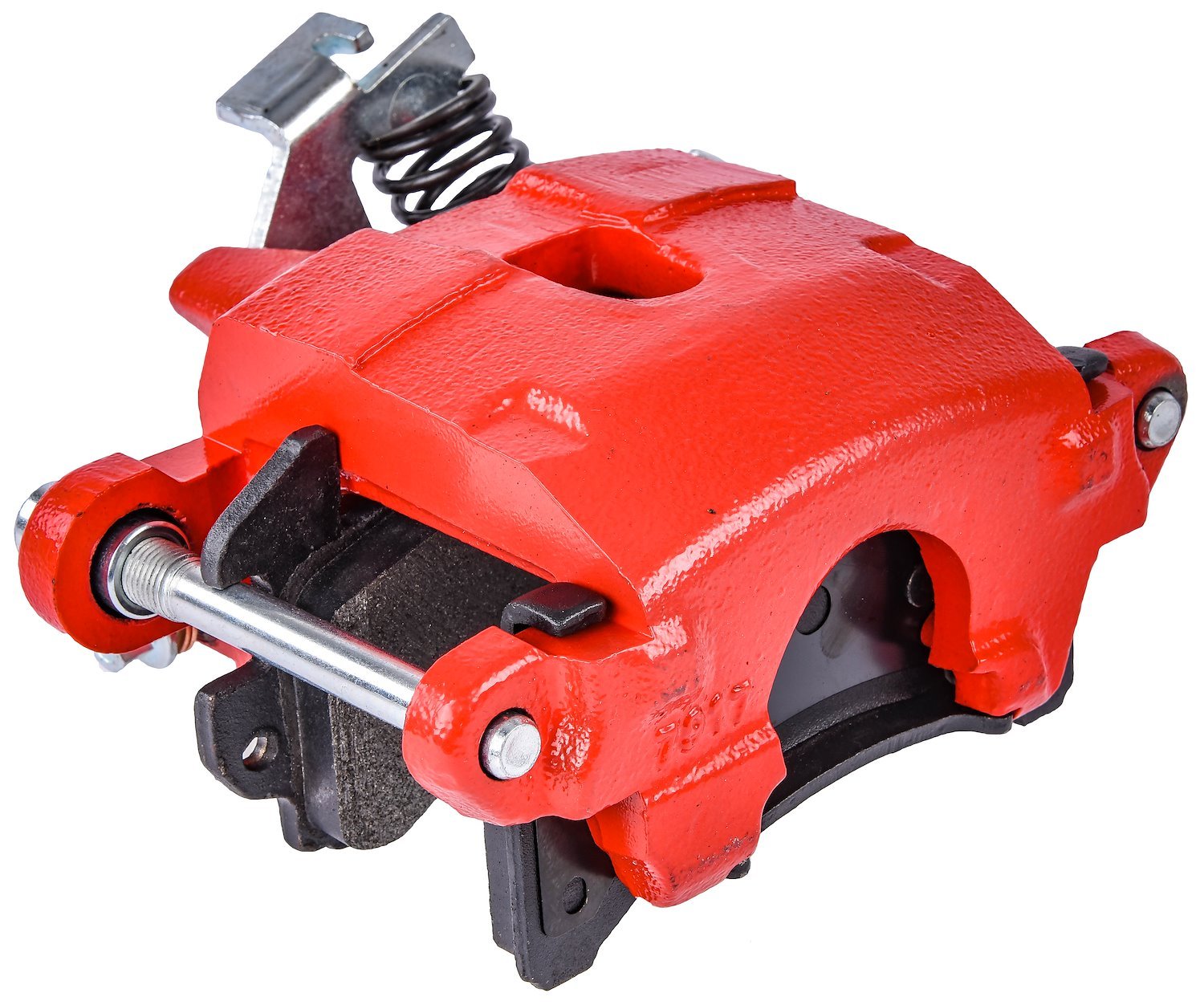 GM Rear Disc Brake Caliper with D154 Pads & E-Brake Mechanism, Right/Passenger Side, Red Powder Coated [NEW]
