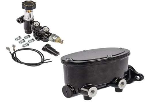 Brake Master Cylinder Kit with with Adjustable Proportioning Valve, Black [Universal Mounting]