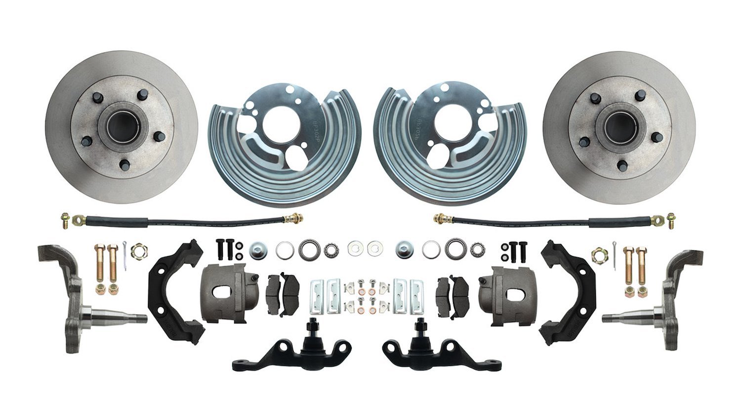 Front Standard Disc Brake Conversion Kit for Select 1960-1972 Mopar Models, 5 x 4 in. Bolt Pattern [Raw Calipers]