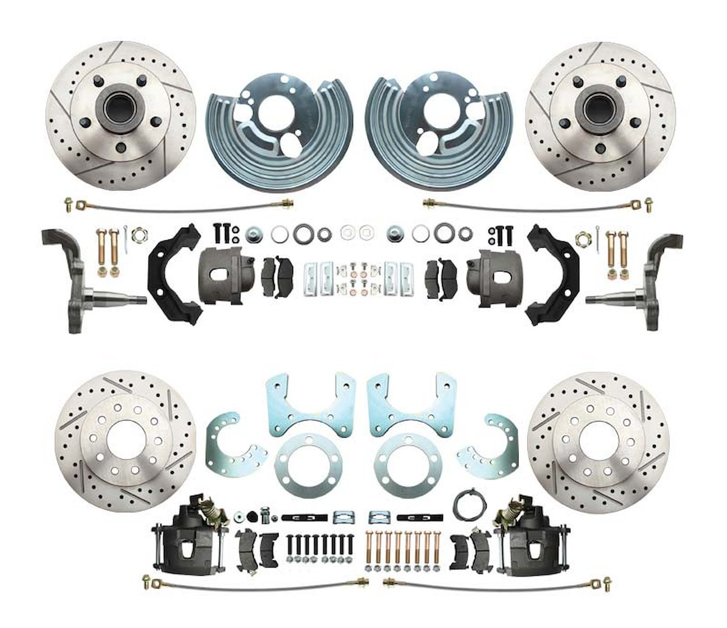 Front & Rear Premium  Disc Brake Conversion Kit for Select 1962-1972 Mopar Models, 5 x 4.50 in. Bolt Pattern [Raw Calipers]