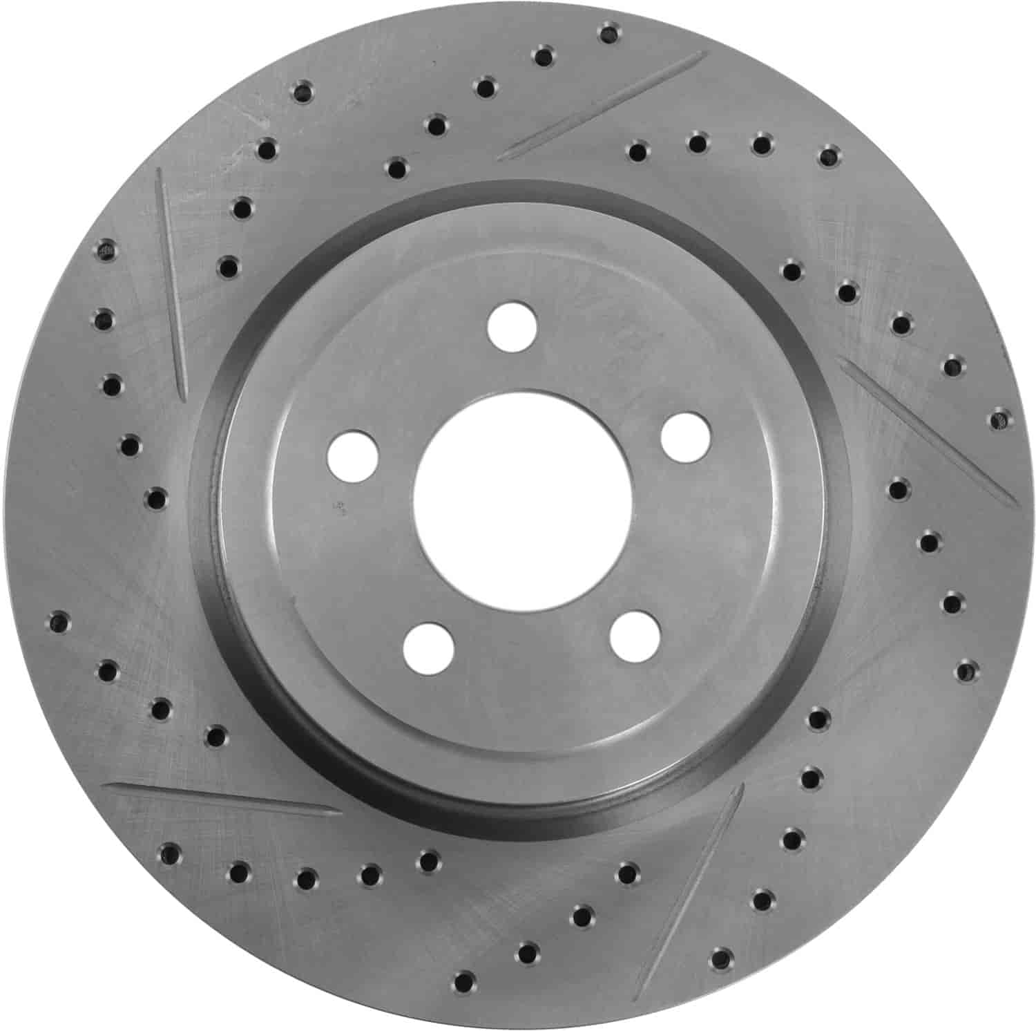 High Performance Cross-Drilled & Slotted Right Front Brake Rotor for 2005-2017 Dodge