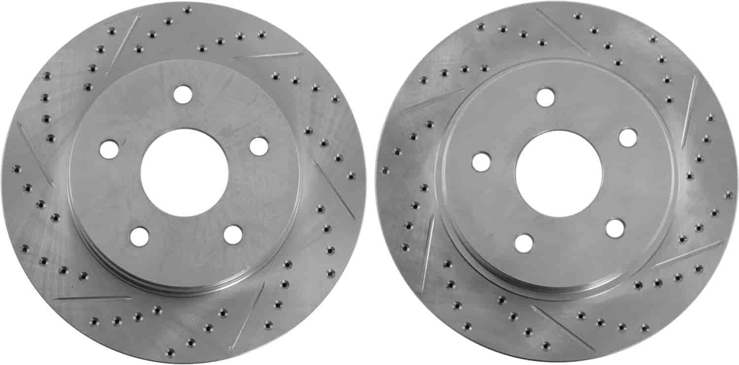High Performance Cross-Drilled & Slotted Front Brake Rotors for 2002-2017 Dodge