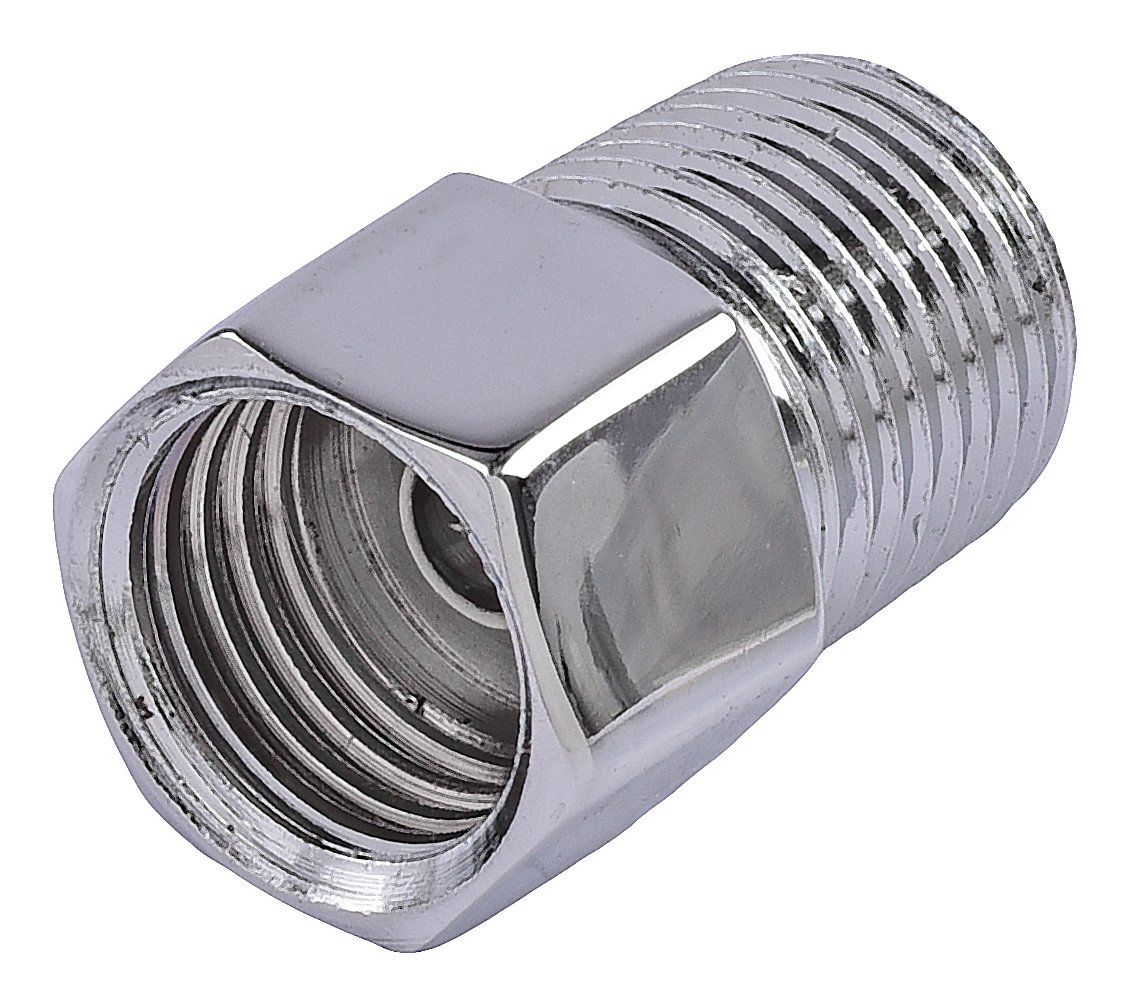 JEGS Chrome Adapter Fitting 1/8 in. NPT x 3/8 in.-24 Inverted Flare Female