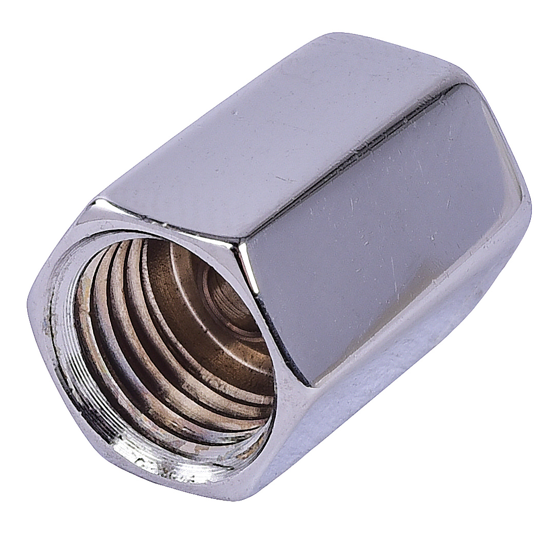 Chrome Union Fitting 3/8 in. -24 Inverted Flare Female x 3/8 in. -24 Inverted Flare Female