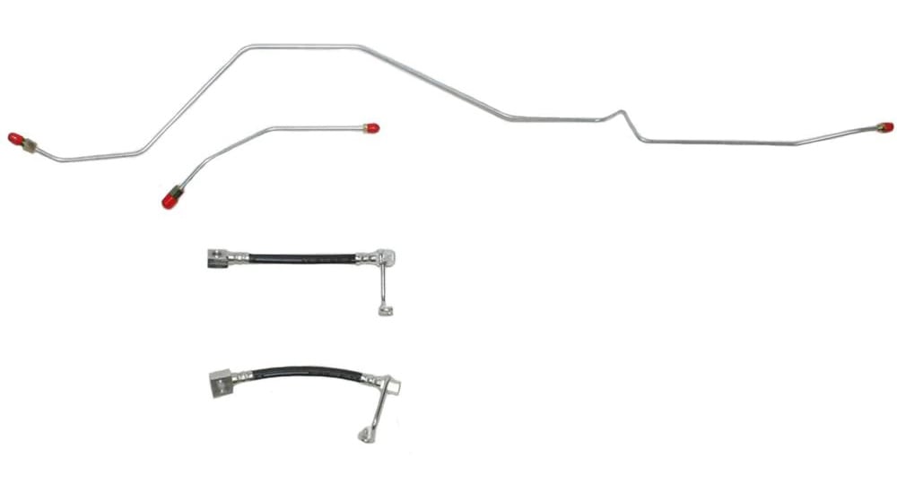 Rear Axle Brake Line Kit w/Hoses for 2003-2009 Dodge Ram 2500, 3500 V10 or Cummins w/10.5 AAM Axle [Stainless]