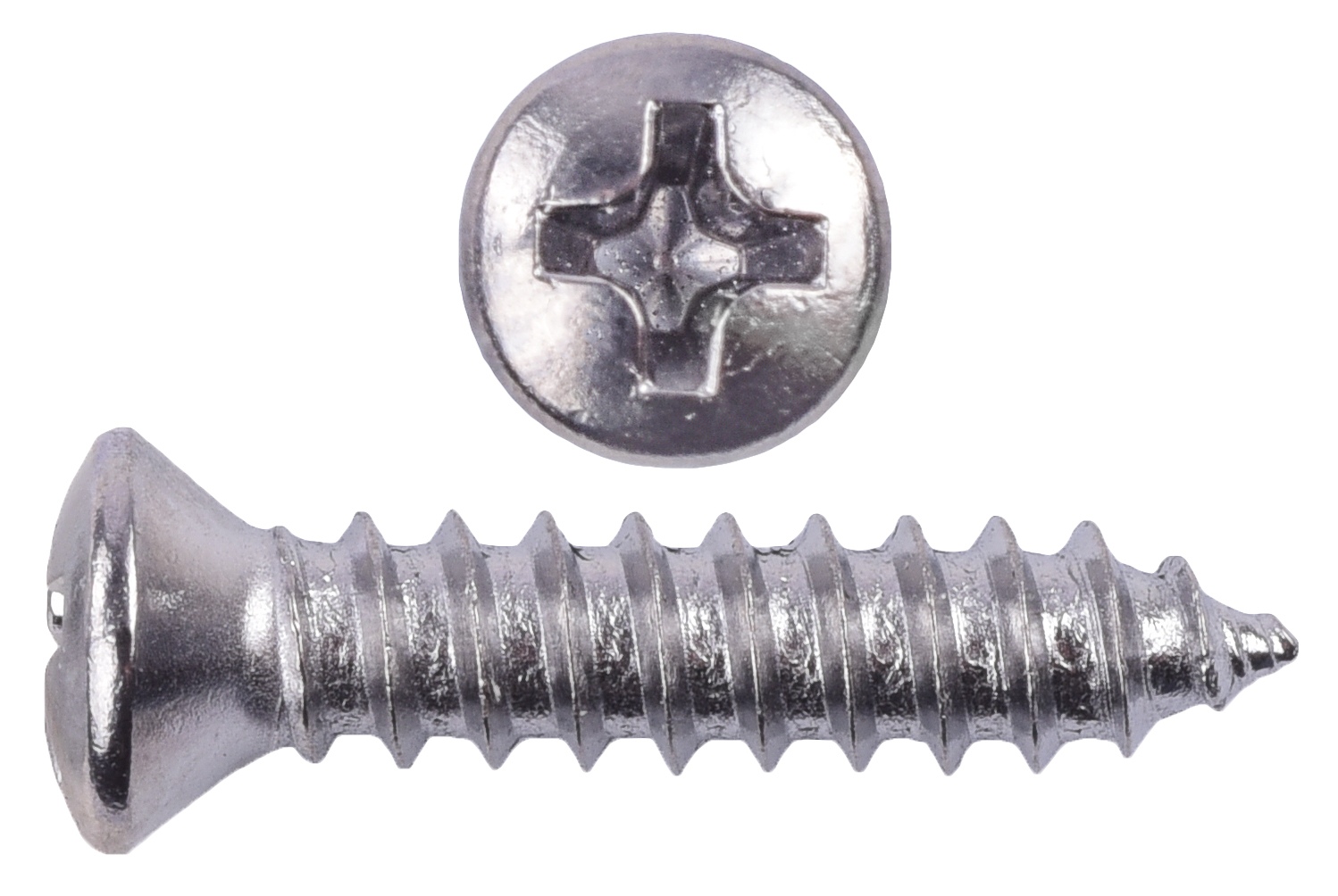 Phillips Oval Head Sheet Metal Screws #8 x 3/4 in. OAL with #6 Head [100 Pieces]