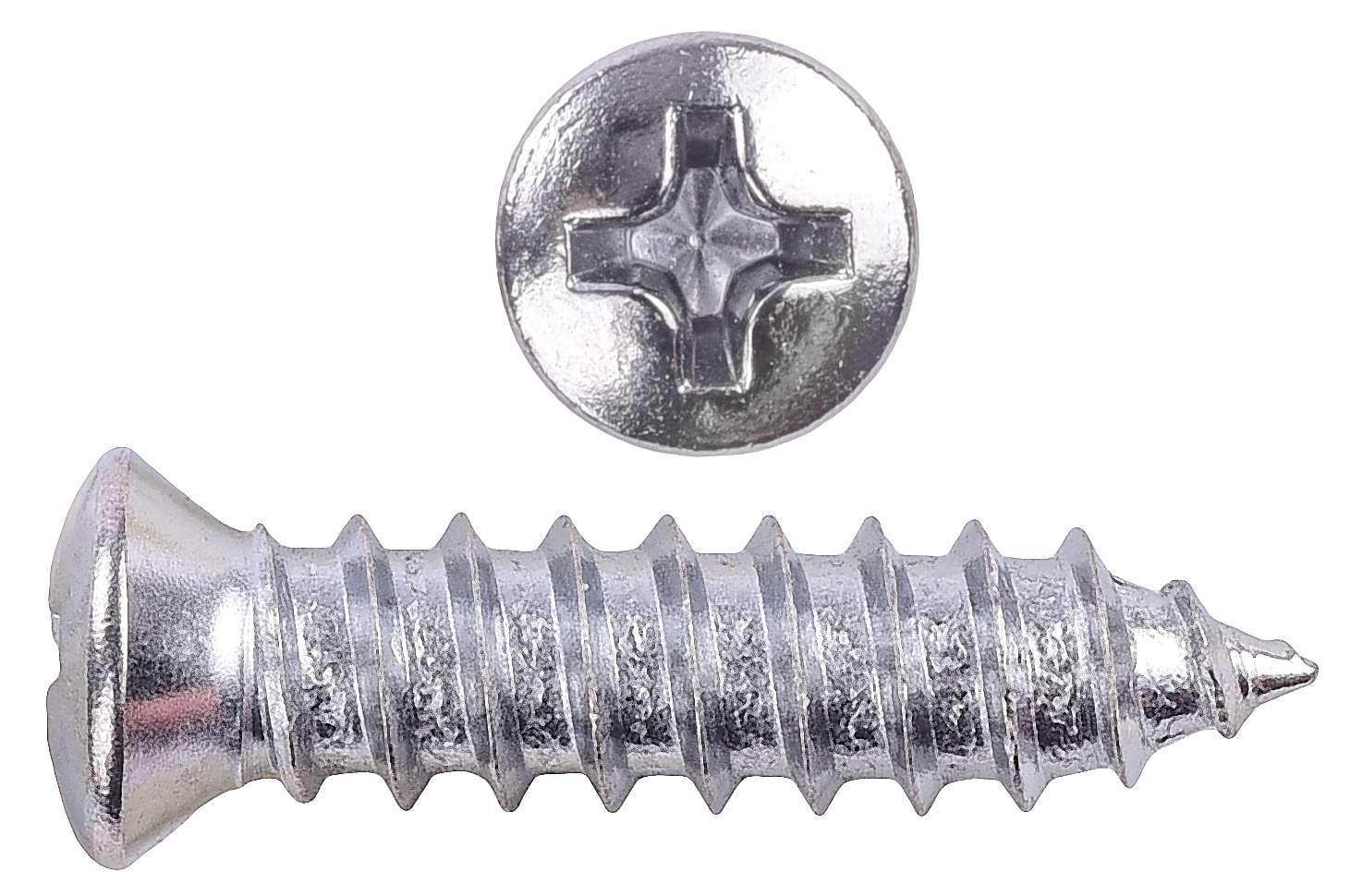 Phillips Oval Head Sheet Metal Screws #10 x 3/4 in. OAL with #6 Head [100 Pieces]