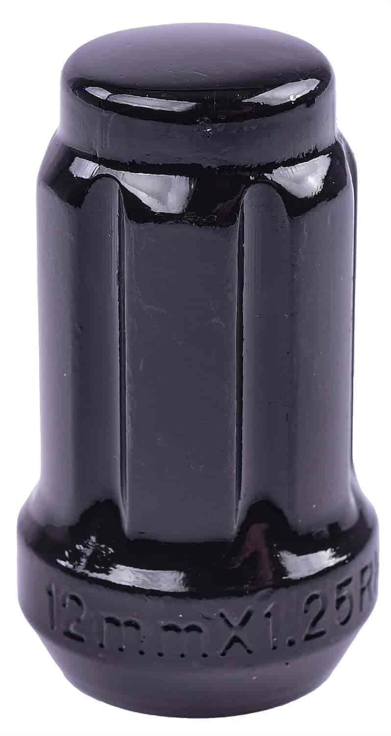 Spline Drive Lug Nuts, Short Closed-End [12mm x 1.25 RH, Black Chrome]