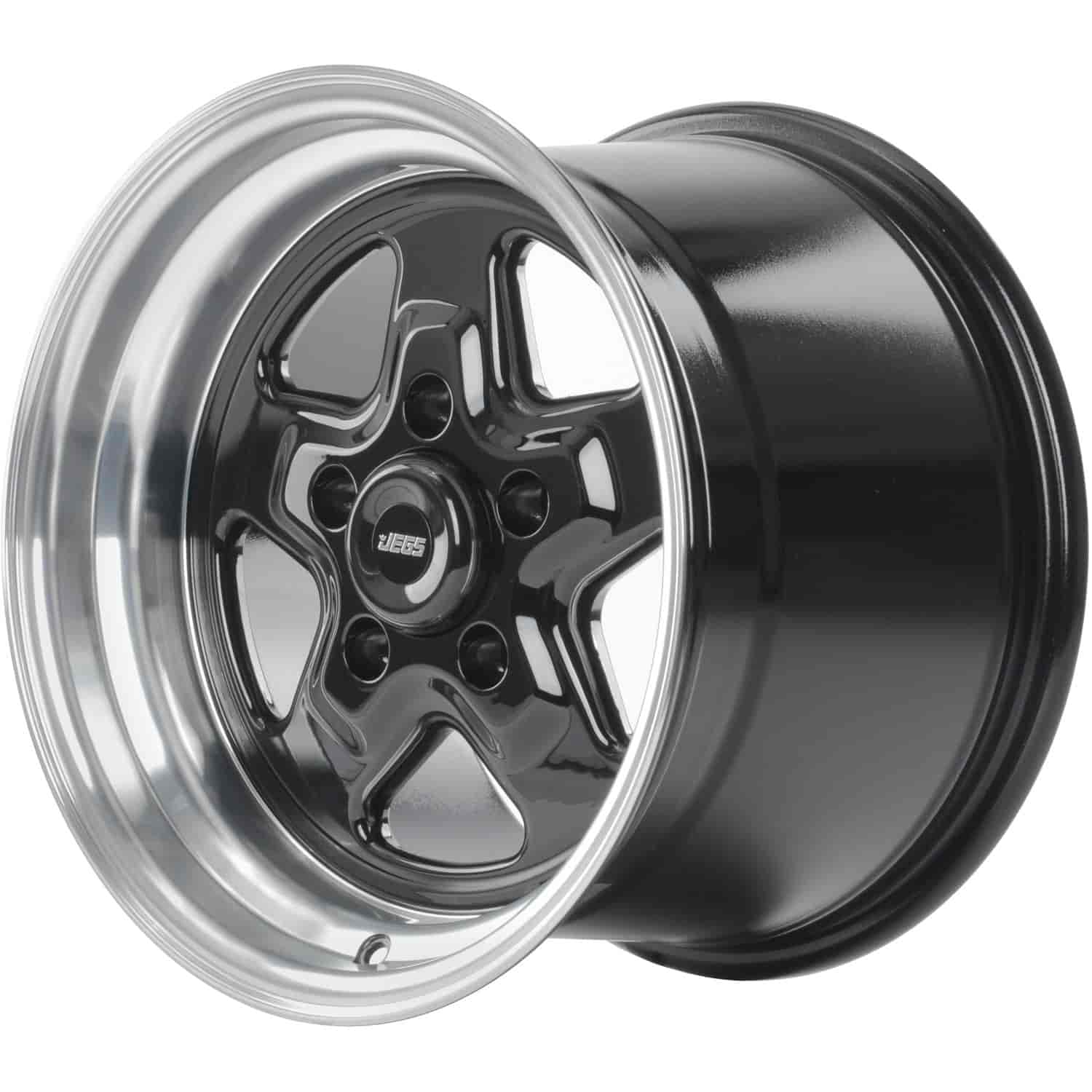 Sport Star 5-Spoke Wheel [Size: 15" x 10"] Polished Lip with Black Spokes