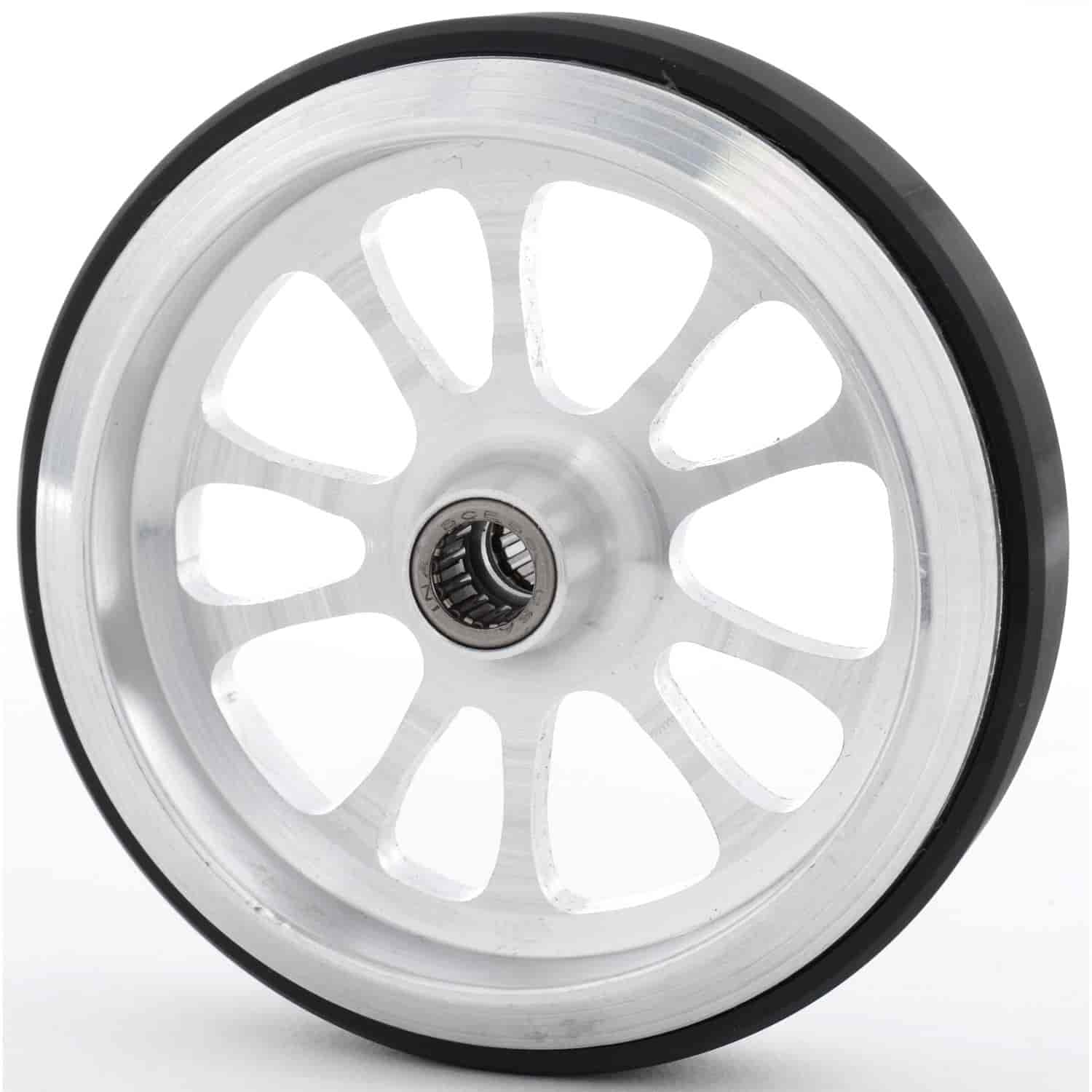 Polished Wheelie Bar Wheel 10-Spoke with Bearing