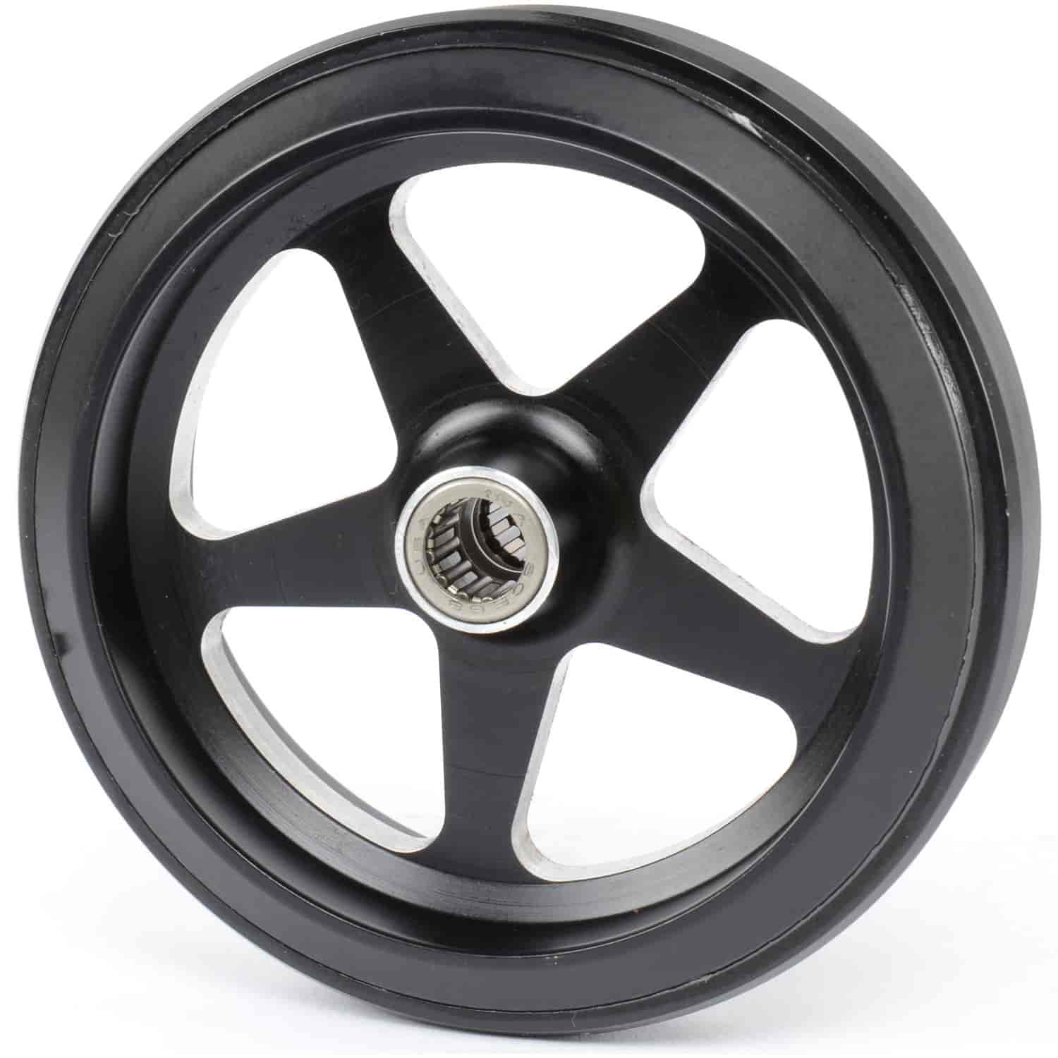 Black Wheelie Bar Wheel with Bearing 5-Spoke (Star)