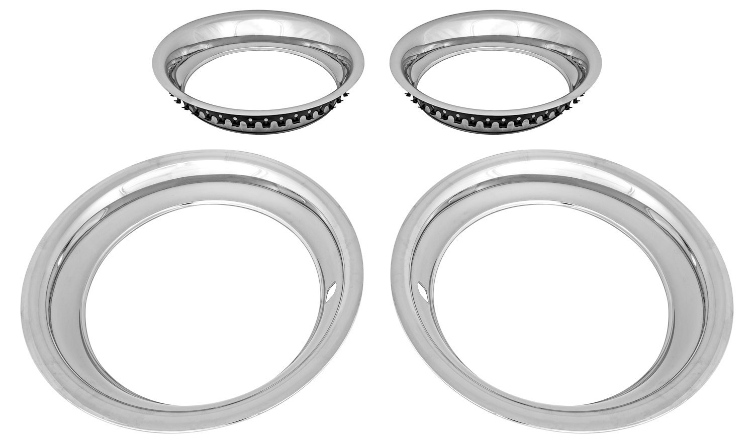 Stainless Steel Deep Dish Trim Ring Set for 15 in. x 8 in. Wheels [2.750 in. D x 3 in. W]