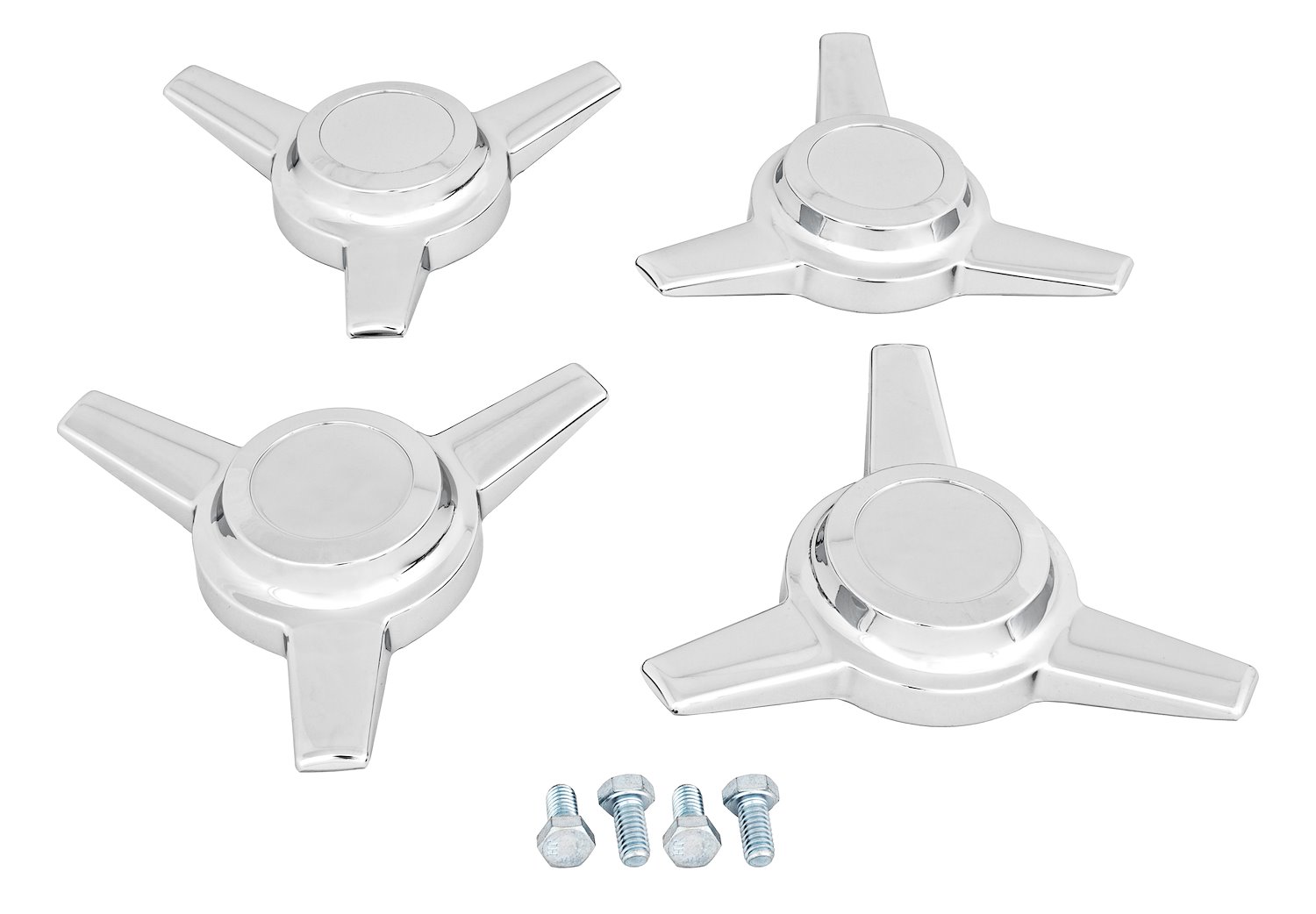 JDM WORLD 4 New Chevy GM 3 Bar Spinners Rally Wheel Center