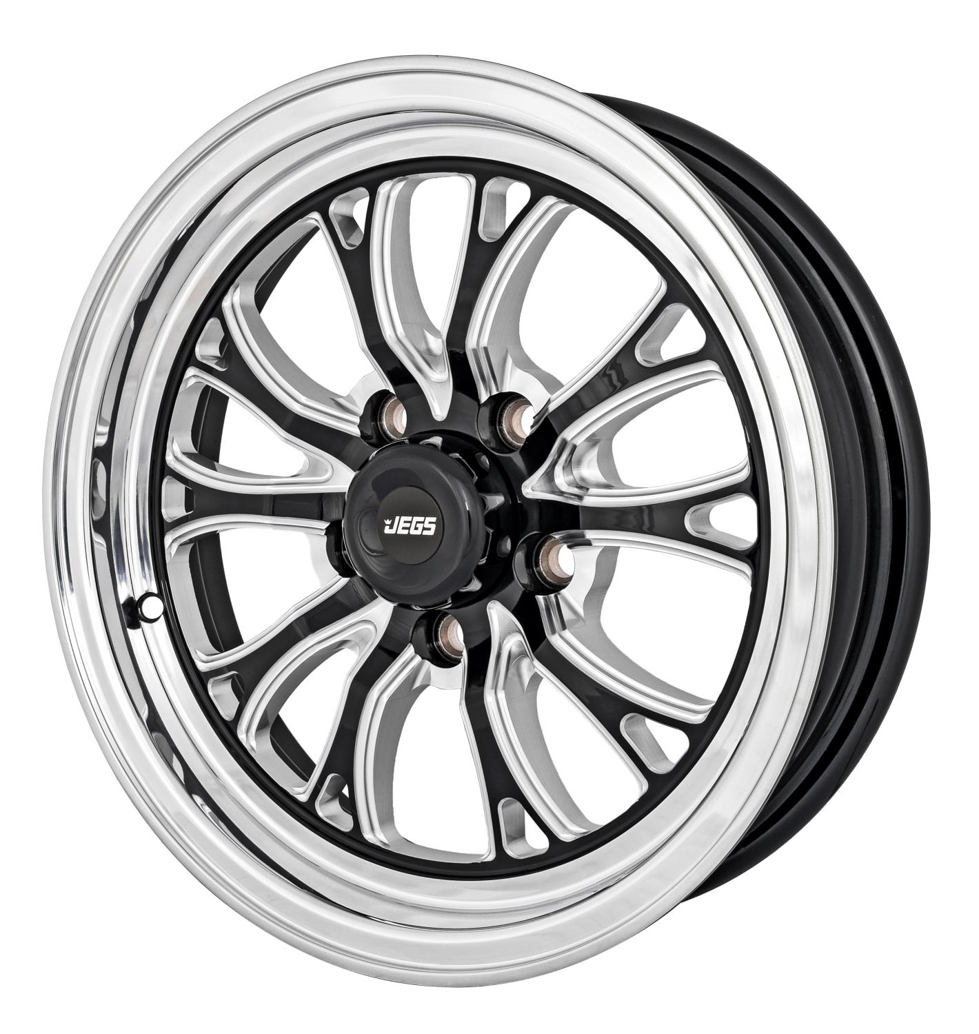 SSR Spike Wheel [Size: 15" x 4"] Polished Lip with Black Milled Spokes