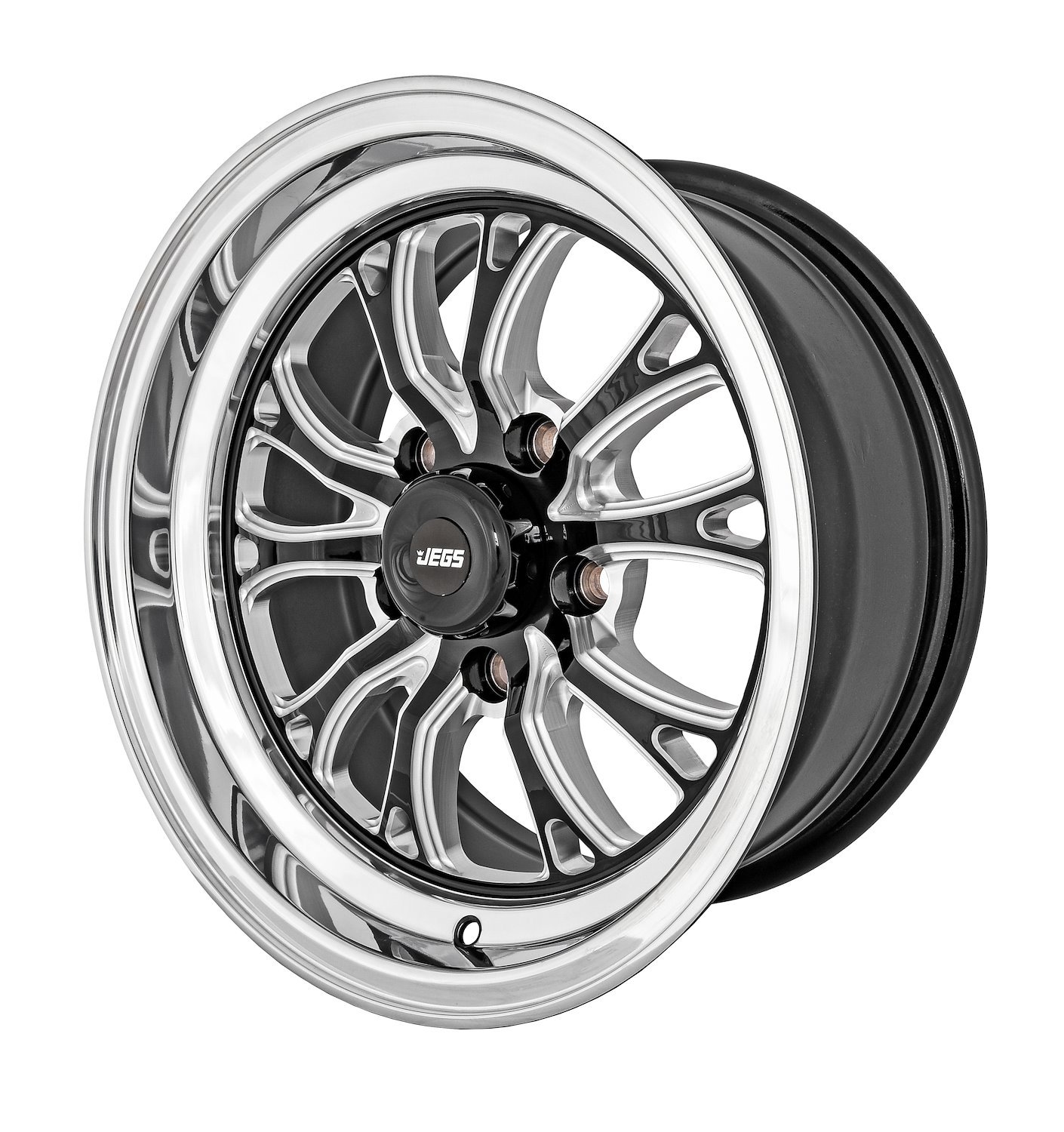 SSR Spike Wheel [Size: 15" x 7"] Polished Lip with Black Milled Spokes
