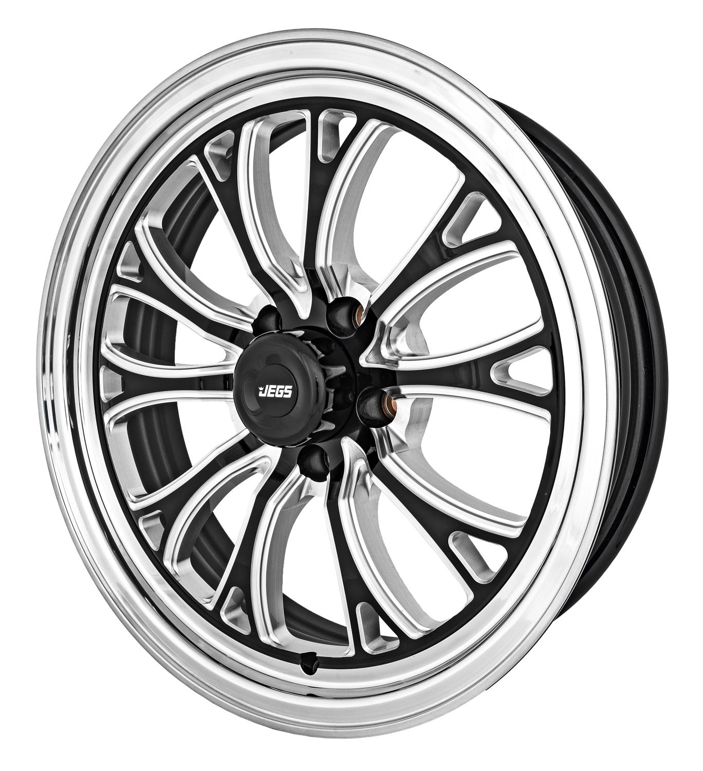 SSR Spike Wheel [Size: 17" x 4.5"] Polished Lip with Black Milled Spokes