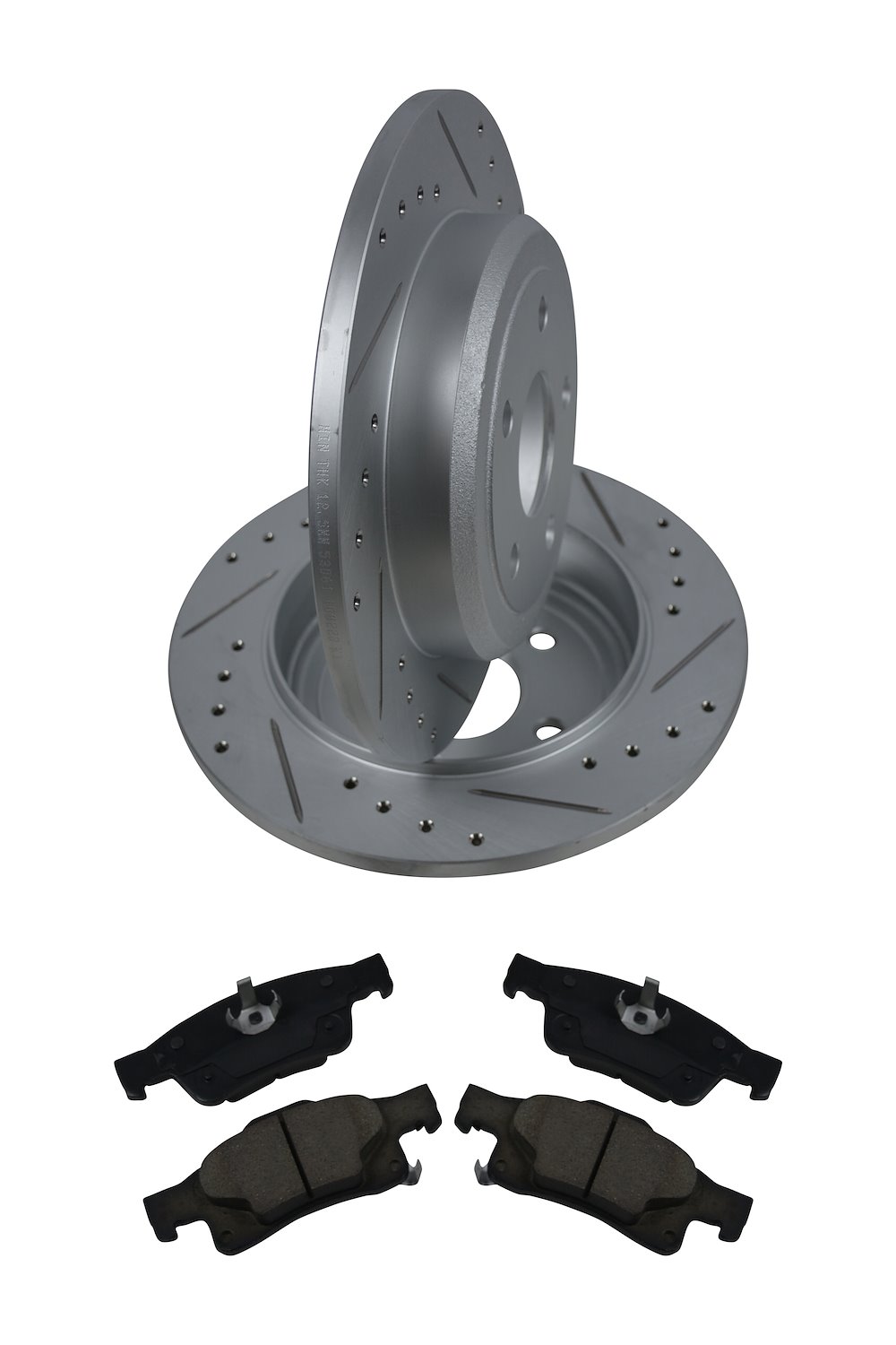 TRQ Rear Ceramic Brake Pads & 2 Rotors Discs Set Kit Fits Select 2011 2018 Jeep Grand Cherokee 2020 Cherokee Limited
