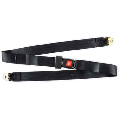 2-Point Non-Retractable Seat Belt, Black with Push-Button Latch [Length: 74 in.]