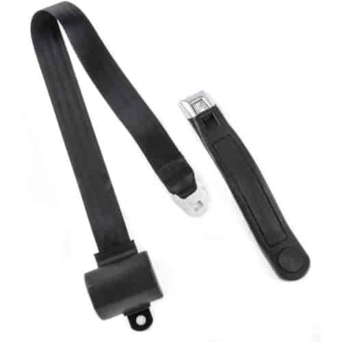 2-Point Retractable Seat Belt, Black with Push-Button Latch [60 in. Overall Length]