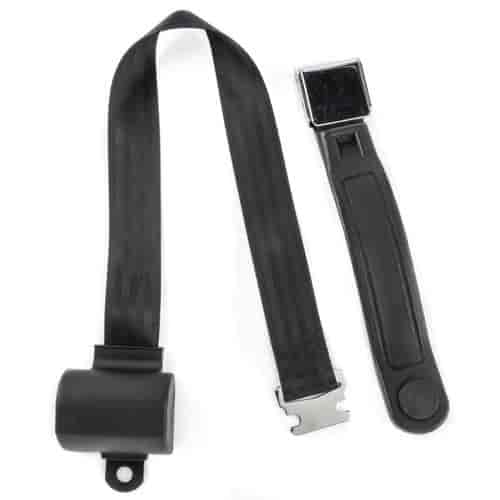2-Point Retractable Seat Belt, Black with Chrome Lift