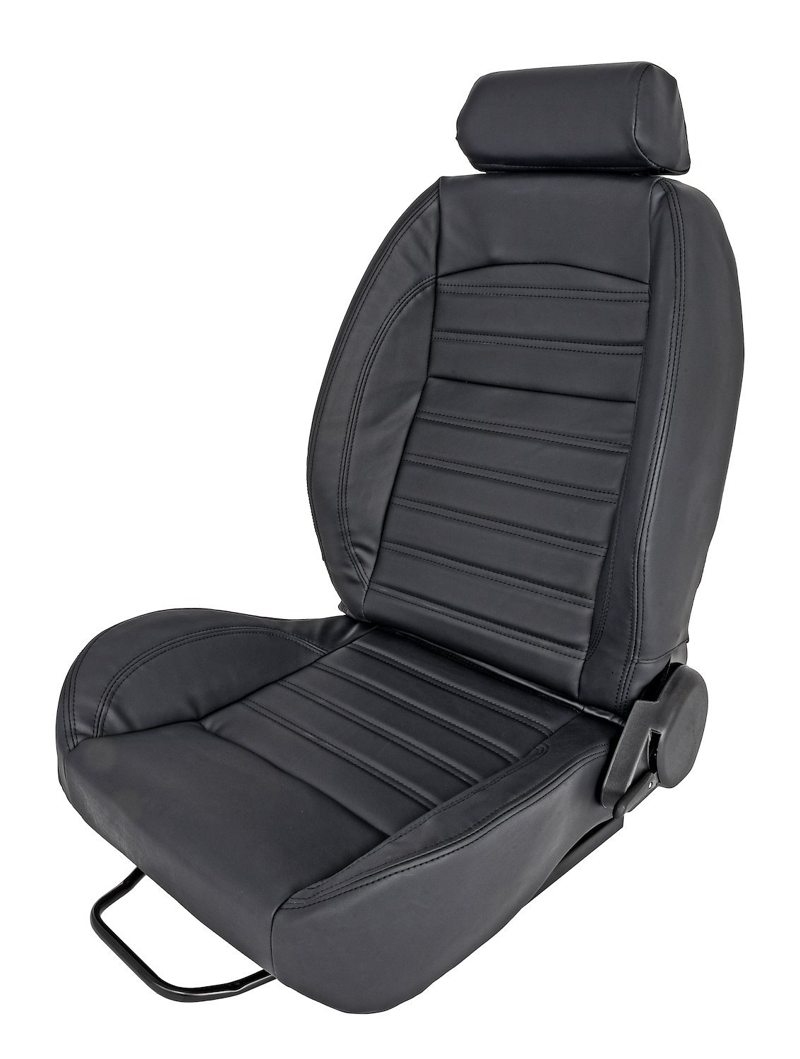 Retro Low Back Reclining Bucket Seat with Headrest, Left/Driver Side [Black]