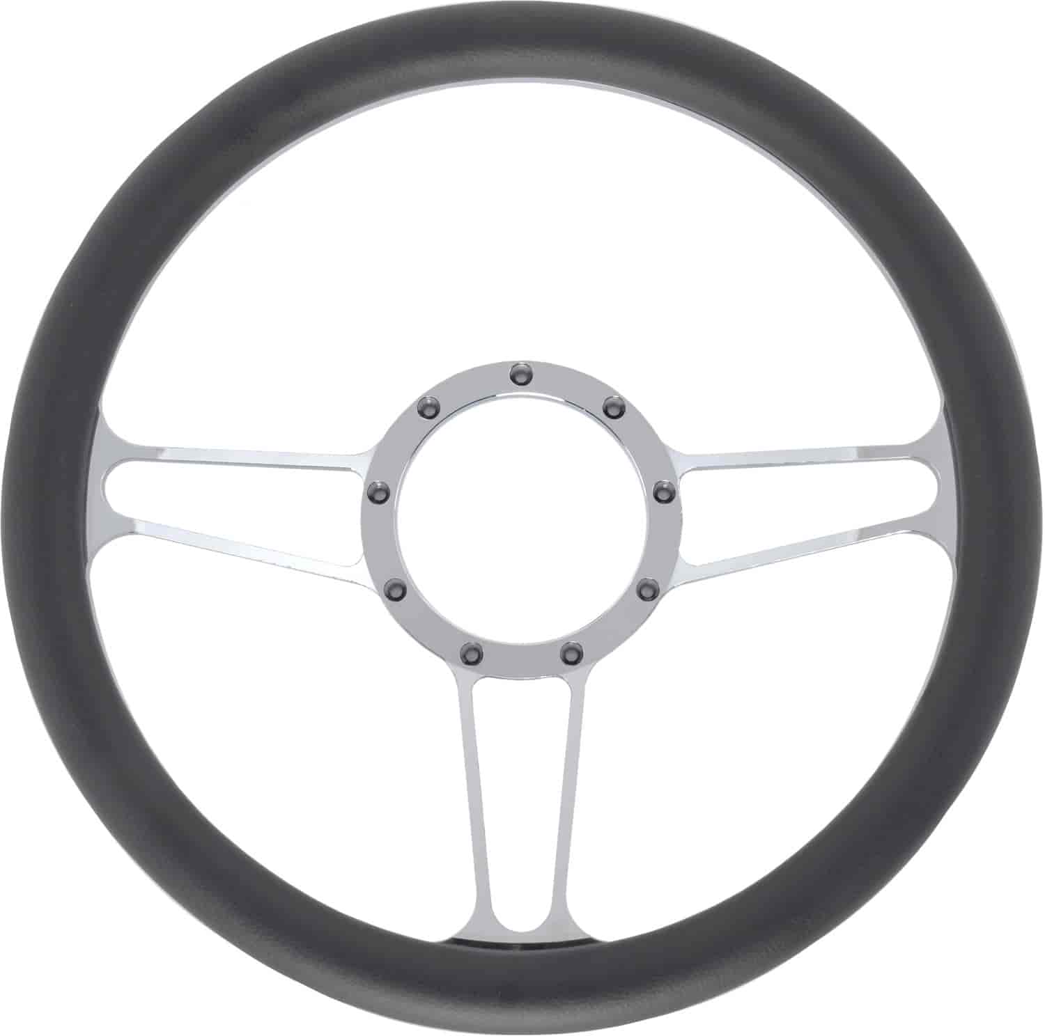 Chrome-Plated Billet Aluminum 14 in. Steering Wheel [Vintage Spoke Design]