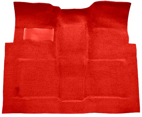 Molded Loop Carpet Fits Select 1960-1966 GM Regular Cab Trucks w/4-Speed [Mass Backing, Red]