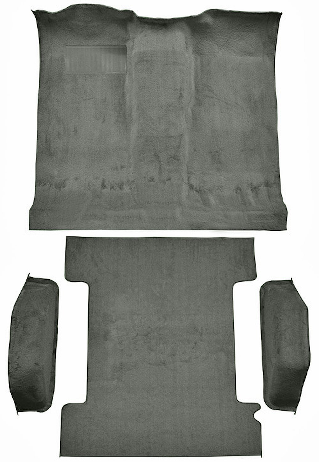 Molded Cut Pile Passenger and Cargo Area Carpet for 1974-1977 Chevy Blazer, GMC Jimmy [Mass Backing, 4-Piece, Silver]